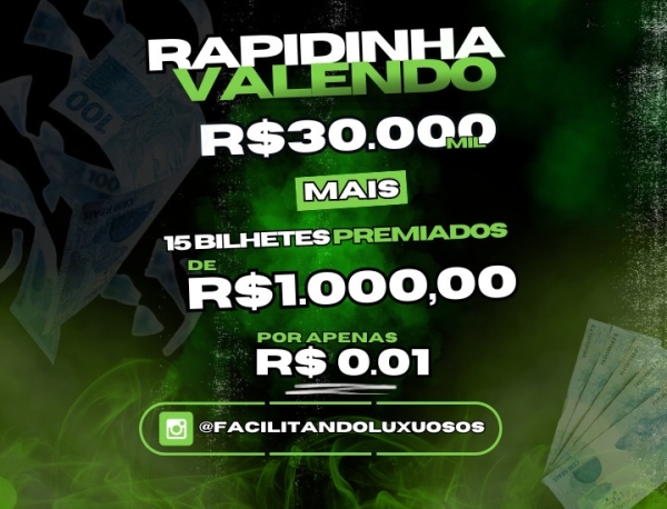 0,01 centavinhos = 30k NA SUA CONTA